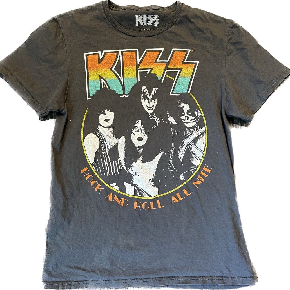 KISS Adult SM Rock And Roll All Nite Logo Graphic T-shirt